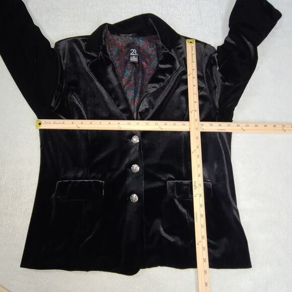 FALL 23rd street womens black velvet blazer Sz XL Dark feminine Goth career - Picture 6 of 11